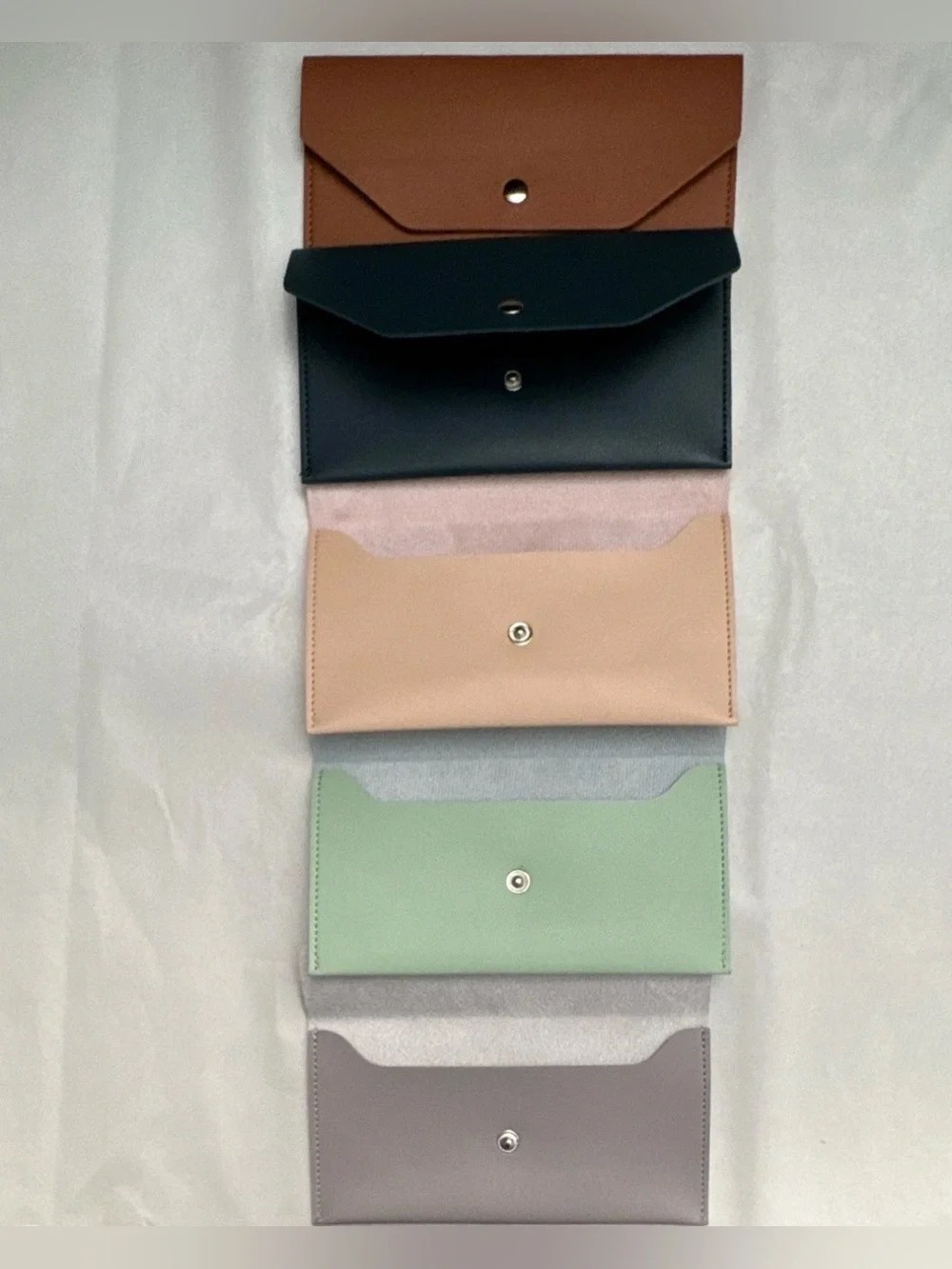 Women's Envelope Wallet Set — Brown, Blush Pink, Black, Mint, Gray